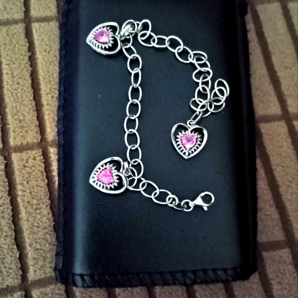 Sterling silver pink topaz bracelet